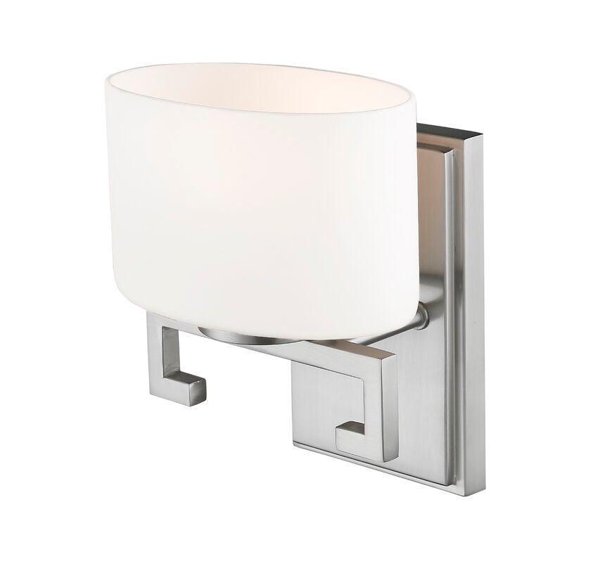 Steel with Oval Matte Opal Glass Shade Vanity Light - LV LIGHTING