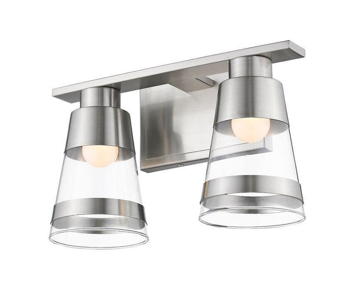 LED Steel with Cylindrical Clear Glass Shade Vanity Light - LV LIGHTING