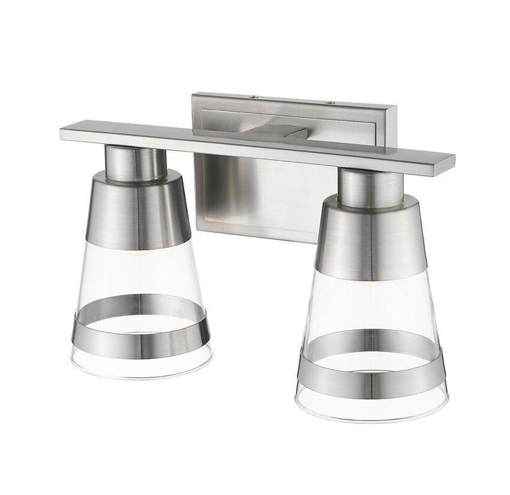 LED Steel with Cylindrical Clear Glass Shade Vanity Light - LV LIGHTING