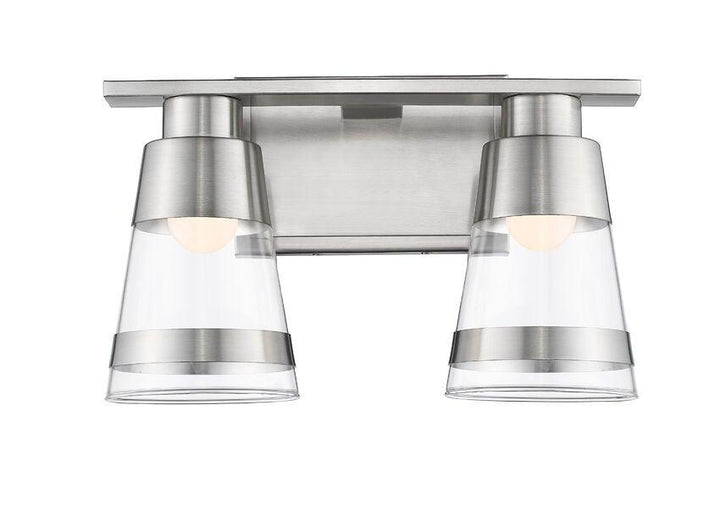 LED Steel with Cylindrical Clear Glass Shade Vanity Light - LV LIGHTING