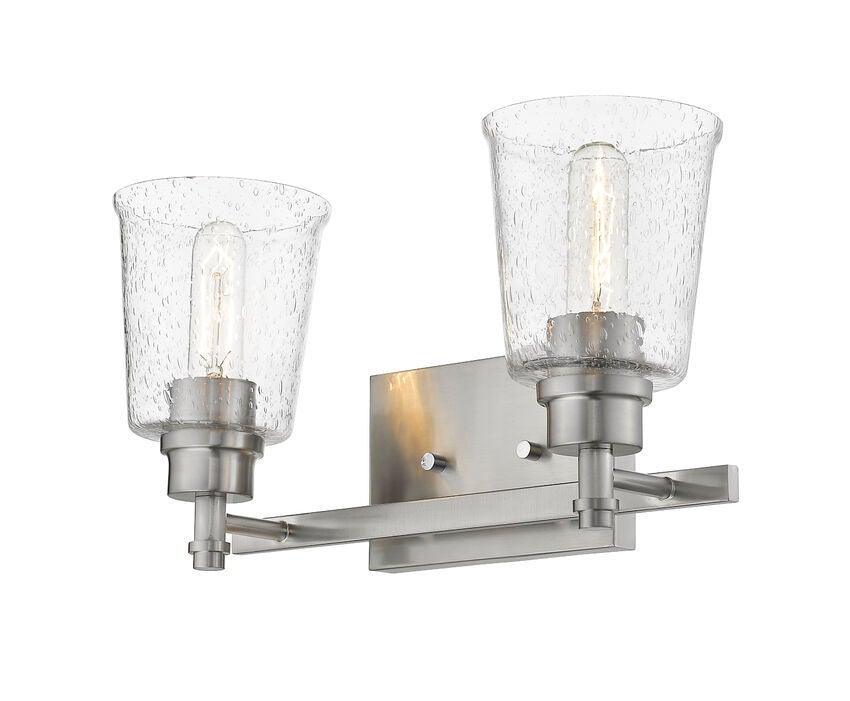 Steel with Round Clear Seedy Glass Shade Vanity Light - LV LIGHTING