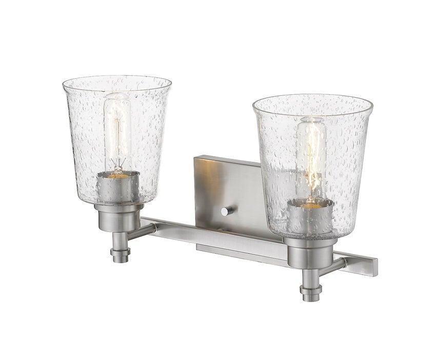 Steel with Round Clear Seedy Glass Shade Vanity Light - LV LIGHTING