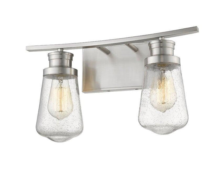 Steel with Clear Seedy Glass Shade Vanity Light - LV LIGHTING
