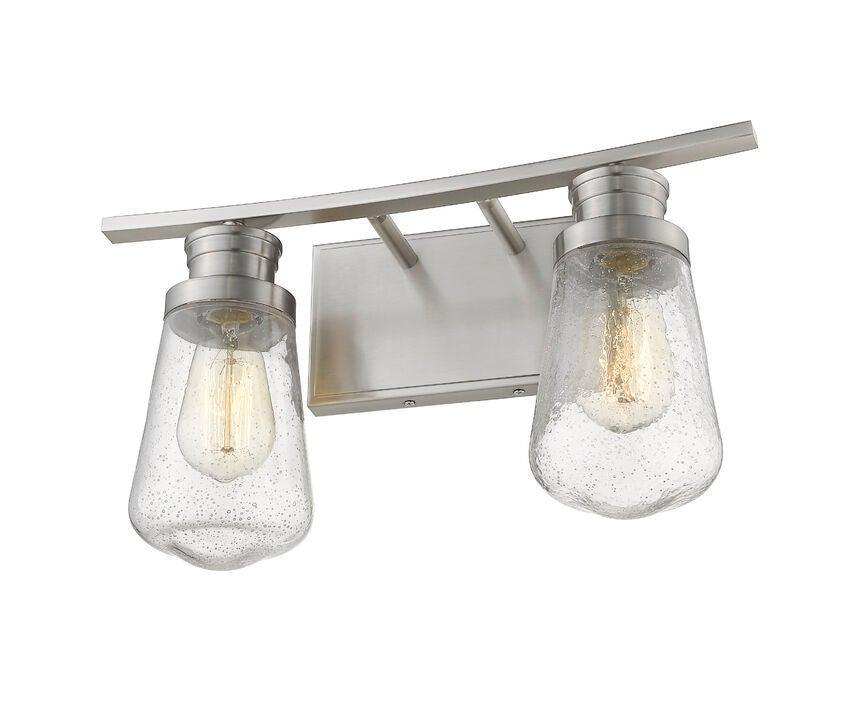 Steel with Clear Seedy Glass Shade Vanity Light - LV LIGHTING