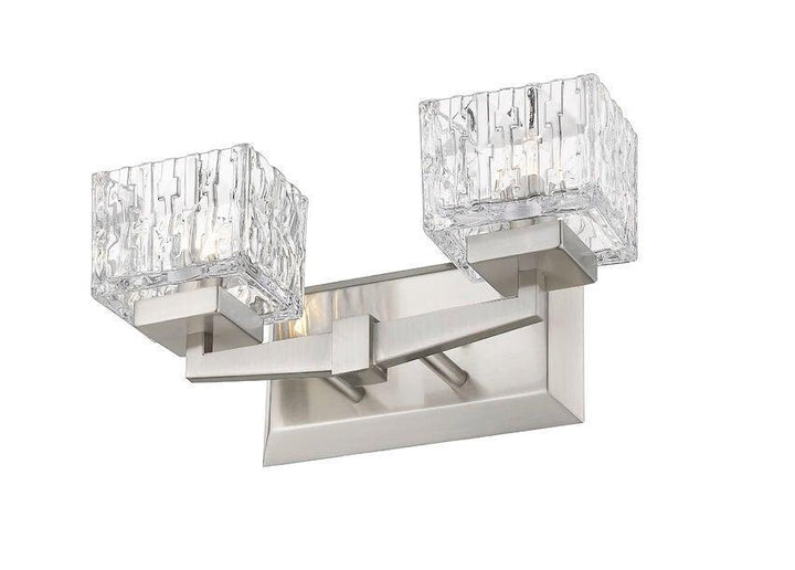 Steel with Square Clear Glass Shade Vanity Light - LV LIGHTING