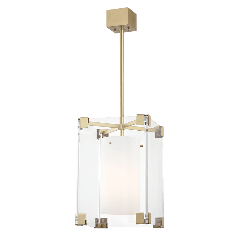 Steel with Clear Acrylic and Glass Shade Pendant - LV LIGHTING