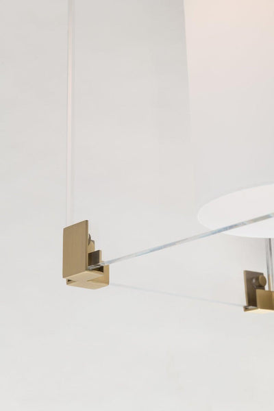 Steel with Clear Acrylic and Glass Shade Linear Pendant - LV LIGHTING