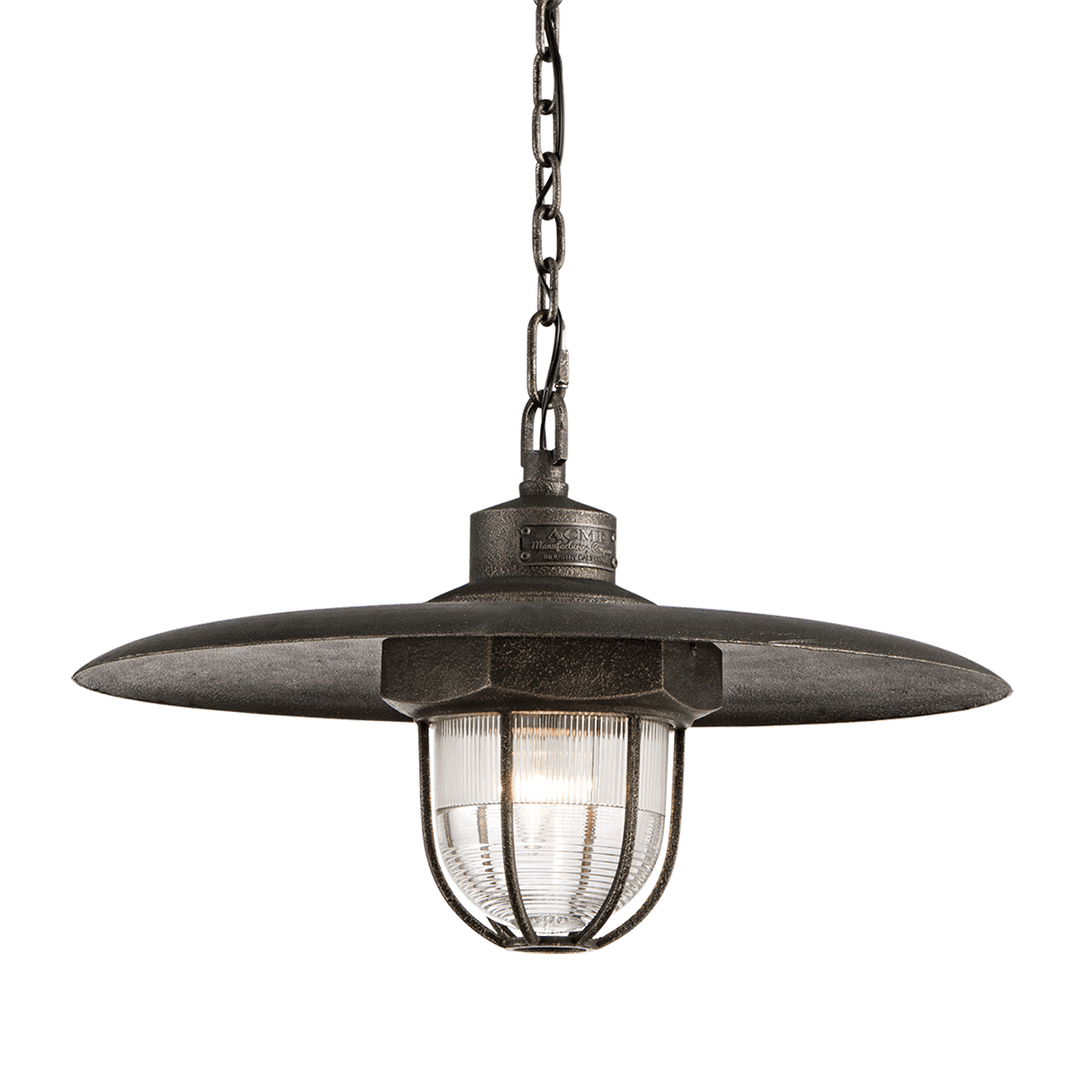 Aged Silver with Glass Shade Pendant - LV LIGHTING