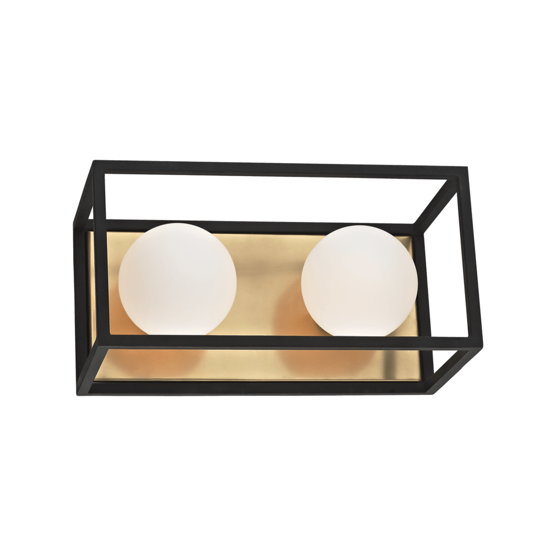 Steel with Frosted Glass Globe Caged Vanity Light - LV LIGHTING