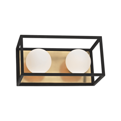 Steel with Frosted Glass Globe Caged Vanity Light - LV LIGHTING