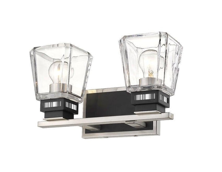 Steel Matte Black with Clear Glass Shade Multiple Light Vanity Light - LV LIGHTING