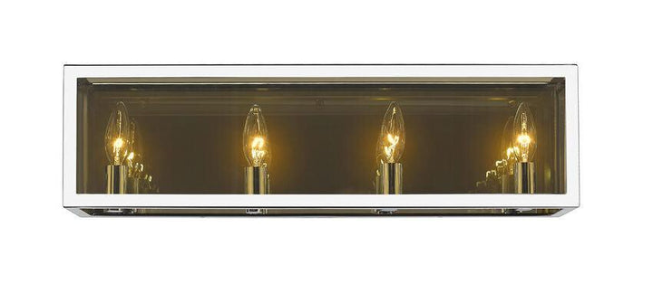 Steel Multiple Light Caged with Smoke Shade Vanity Light - LV LIGHTING