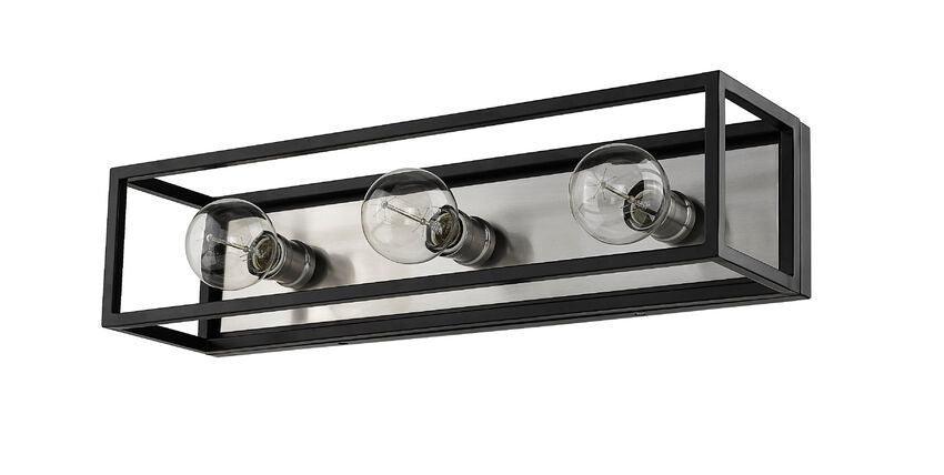 Matte Black Caged Multiple Light Vanity Light - LV LIGHTING