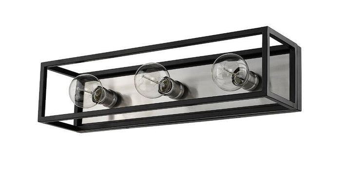 Matte Black Caged Multiple Light Vanity Light - LV LIGHTING
