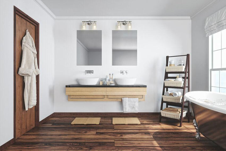 Steel with Clear Glass Shade Vanity Light - LV LIGHTING
