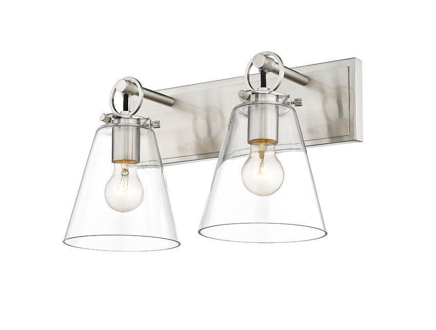 Steel with Clear Conical Glass Shade - LV LIGHTING
