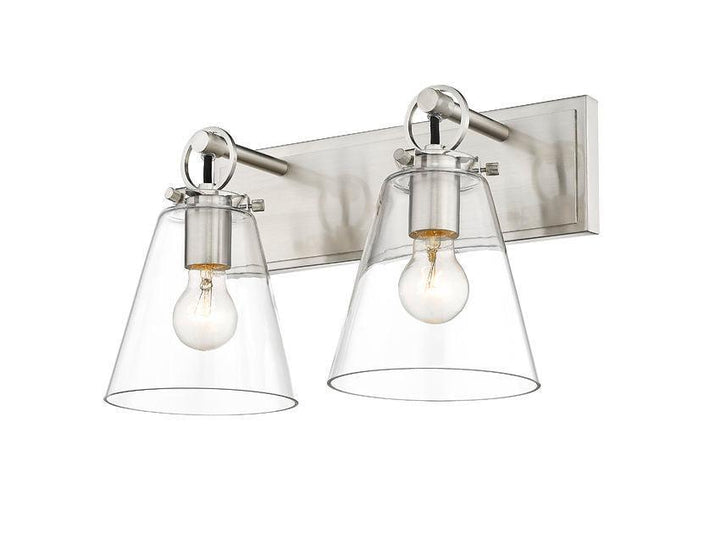 Steel with Clear Conical Glass Shade - LV LIGHTING