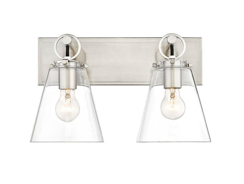 Steel with Clear Conical Glass Shade - LV LIGHTING