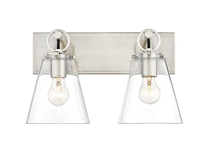 Steel with Clear Conical Glass Shade - LV LIGHTING