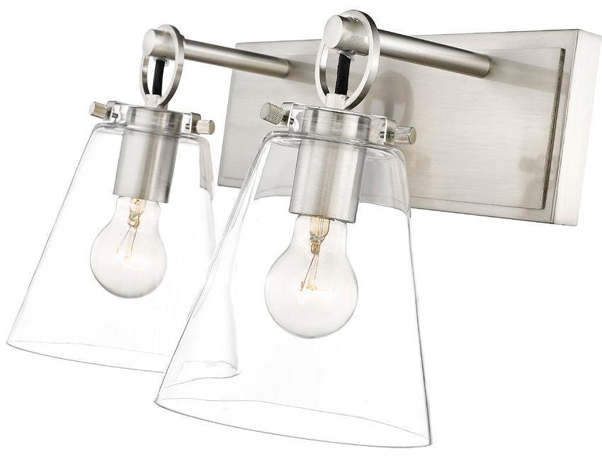 Steel with Clear Conical Glass Shade - LV LIGHTING