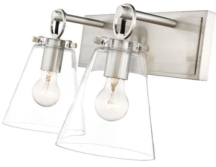 Steel with Clear Conical Glass Shade - LV LIGHTING