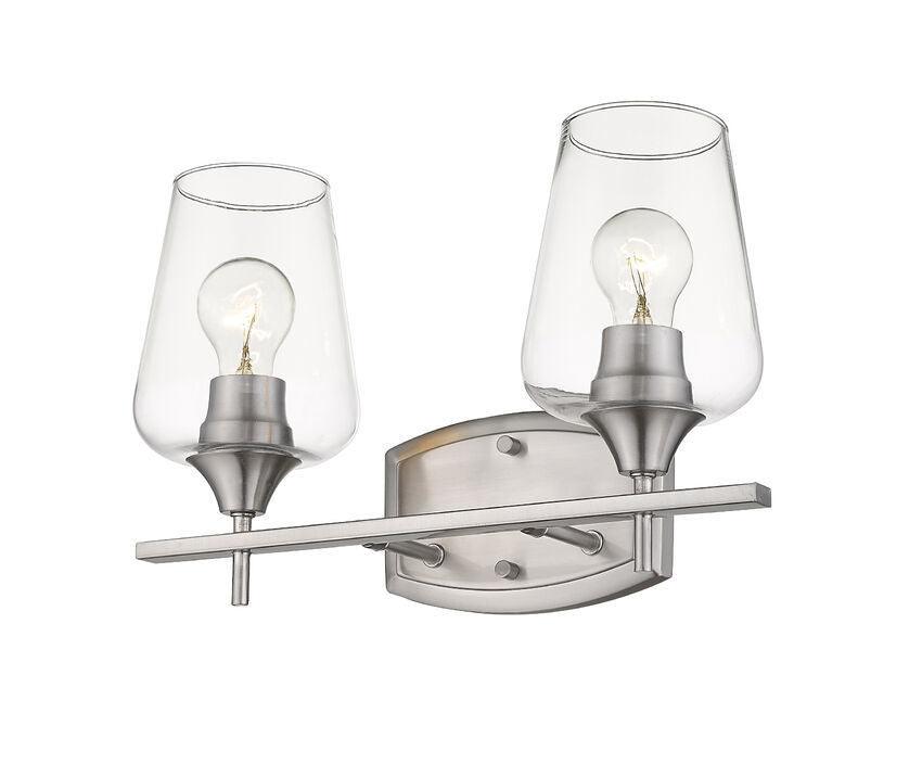 Steel with Clear Glass Shade Mid Century Style Vanity Light - LV LIGHTING