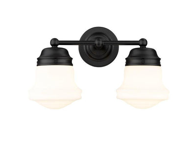 Matte Black with Matte Opal Glass Shade Traditional Style Vanity Light - LV LIGHTING