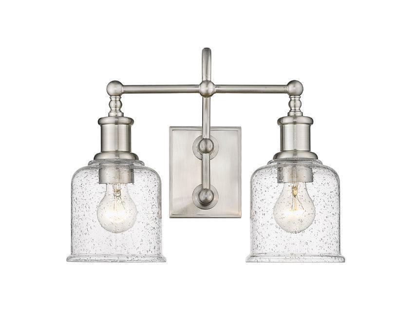Steel with Clear Seedy Glass Shade Vanity Light - LV LIGHTING