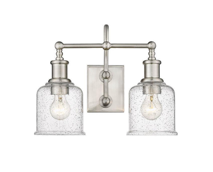 Steel with Clear Seedy Glass Shade Vanity Light - LV LIGHTING