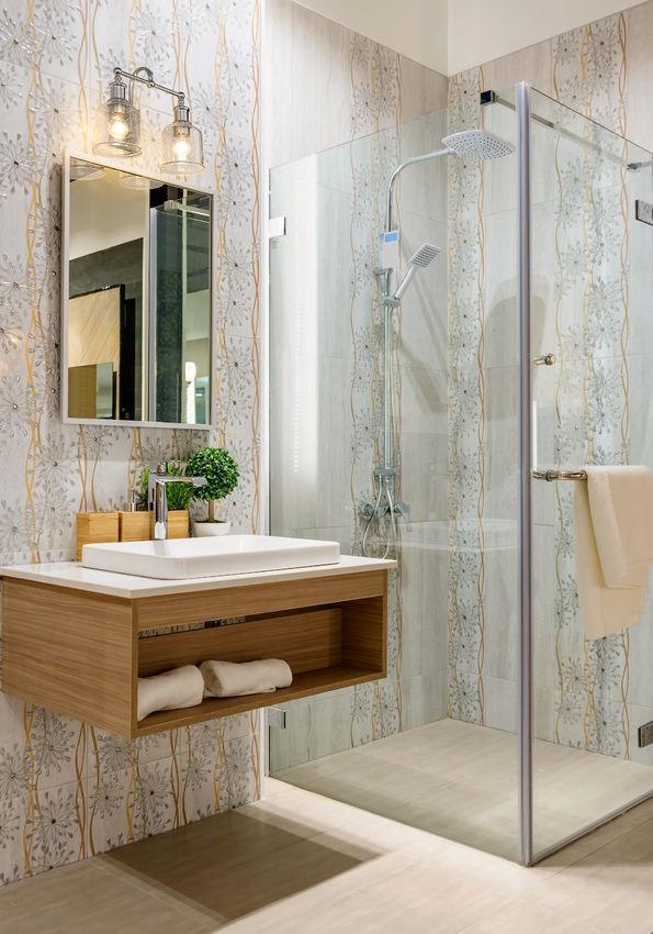 Steel with Clear Seedy Glass Shade Vanity Light - LV LIGHTING