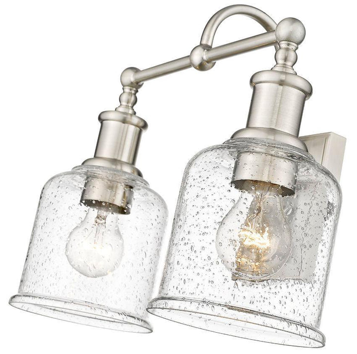 Steel with Clear Seedy Glass Shade Vanity Light - LV LIGHTING