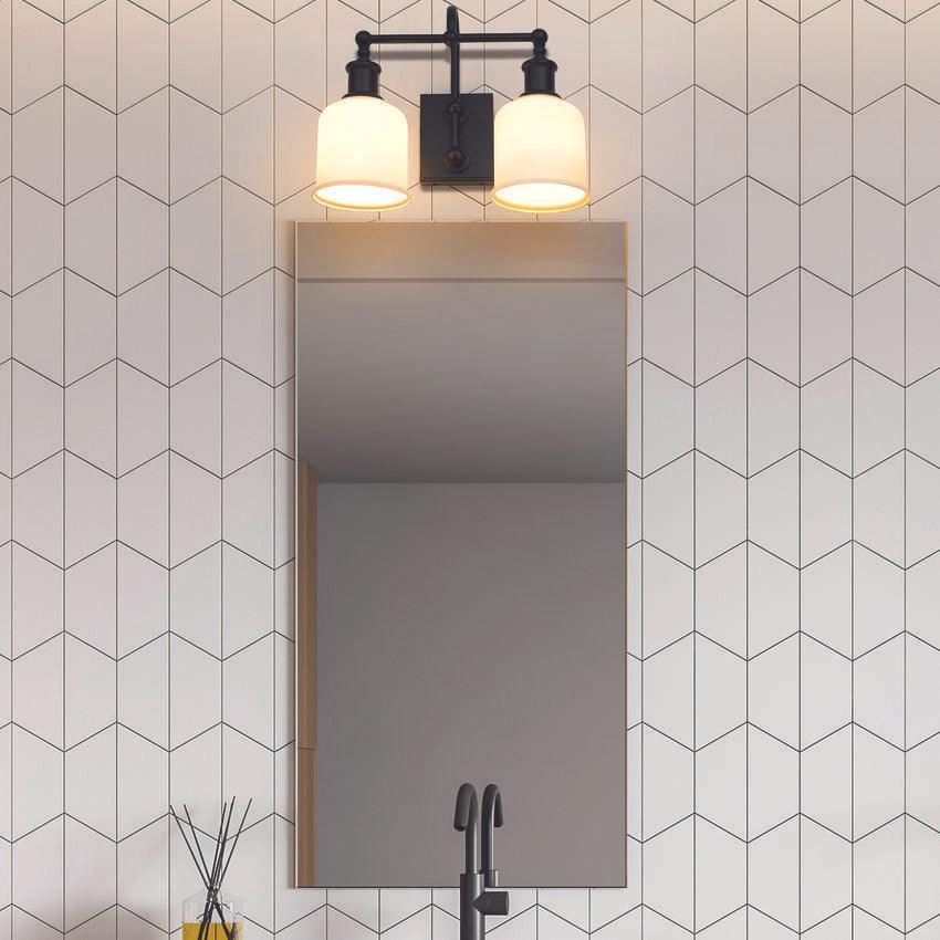 Matte Black with Matte Opal Glass Shade Vanity Light - LV LIGHTING