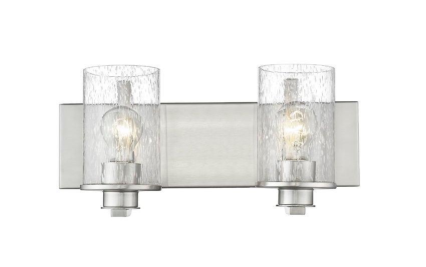 Steel with Clear Seedy Glass Shade Vanity Light - LV LIGHTING