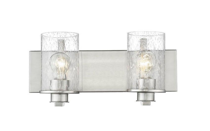 Steel with Clear Seedy Glass Shade Vanity Light - LV LIGHTING