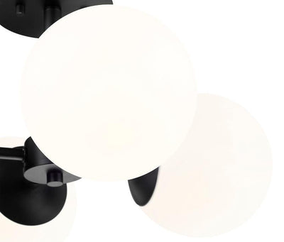 Matte Black with Matte Opal Glass Shade Flush Mount - LV LIGHTING