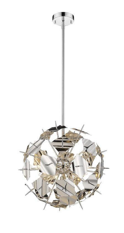 Chrome Iron with Patched Stainless Steel Pendant - LV LIGHTING