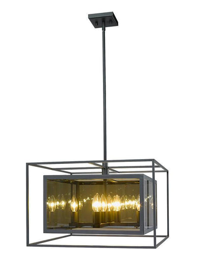 Misty Charcoal with Smoke Glass Shade Pendant - LV LIGHTING