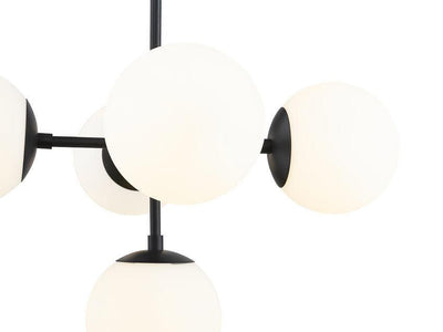 Matte Black Steel with Matte Opal Glass Shade Pendant - LV LIGHTING