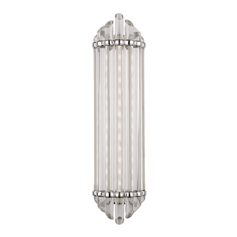 Steel with Clear Glass Rod Wall Sconce - LV LIGHTING