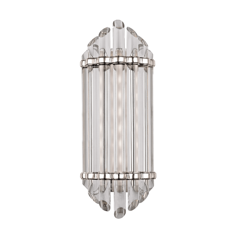 Steel with Clear Glass Rod Wall Sconce - LV LIGHTING