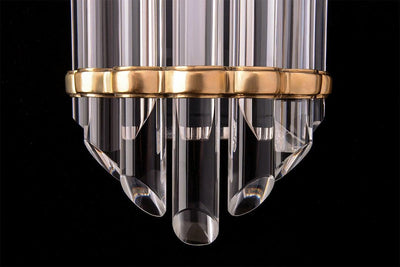 Steel with Clear Glass Rod Wall Sconce - LV LIGHTING