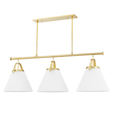 Steel with Folded Fabric Shade Linear Pendant - LV LIGHTING