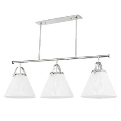 Steel with Folded Fabric Shade Linear Pendant - LV LIGHTING