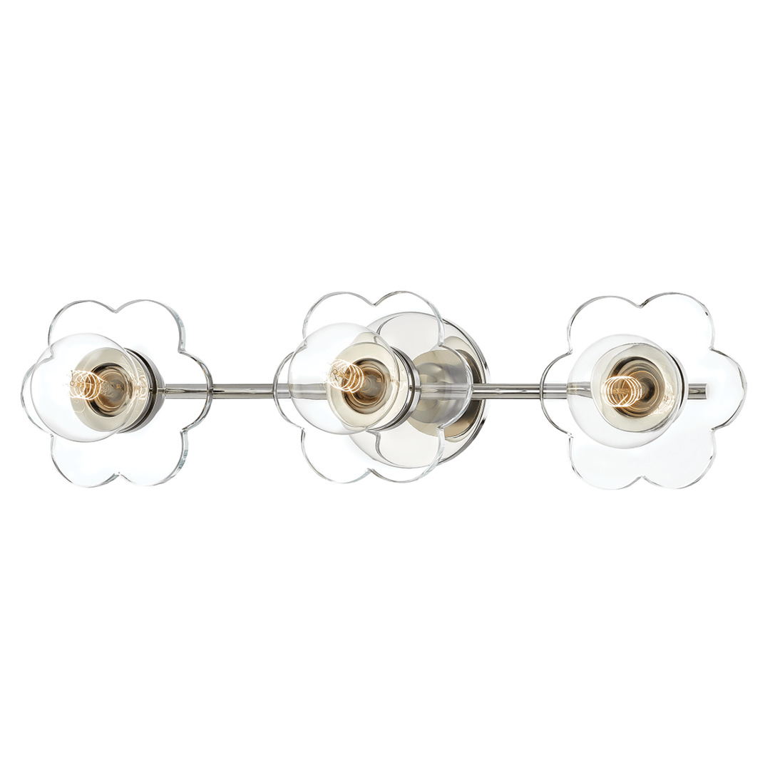 Steel with Clear Glass Flower Shade Vanity Light - LV LIGHTING