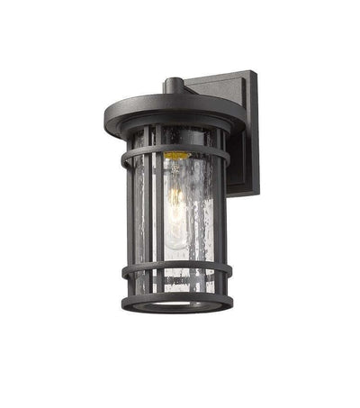 Aluminum with Cylindrical Clear Glass Caged Outdoor Wall Light - LV LIGHTING