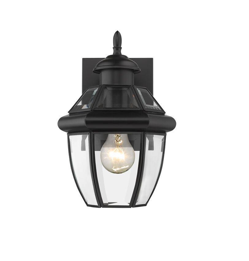 Black with Clear Glass Shade Traditional Outdoor Wall Light - LV LIGHTING