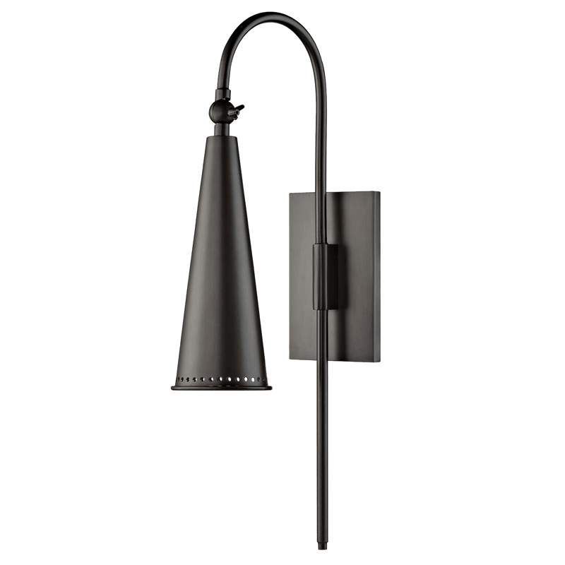 Steel Shade with Curve Arm Wall Sconce - LV LIGHTING