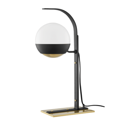 Black with Frosted Glass Globe Table Lamp - LV LIGHTING