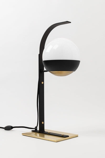 Black with Frosted Glass Globe Table Lamp - LV LIGHTING