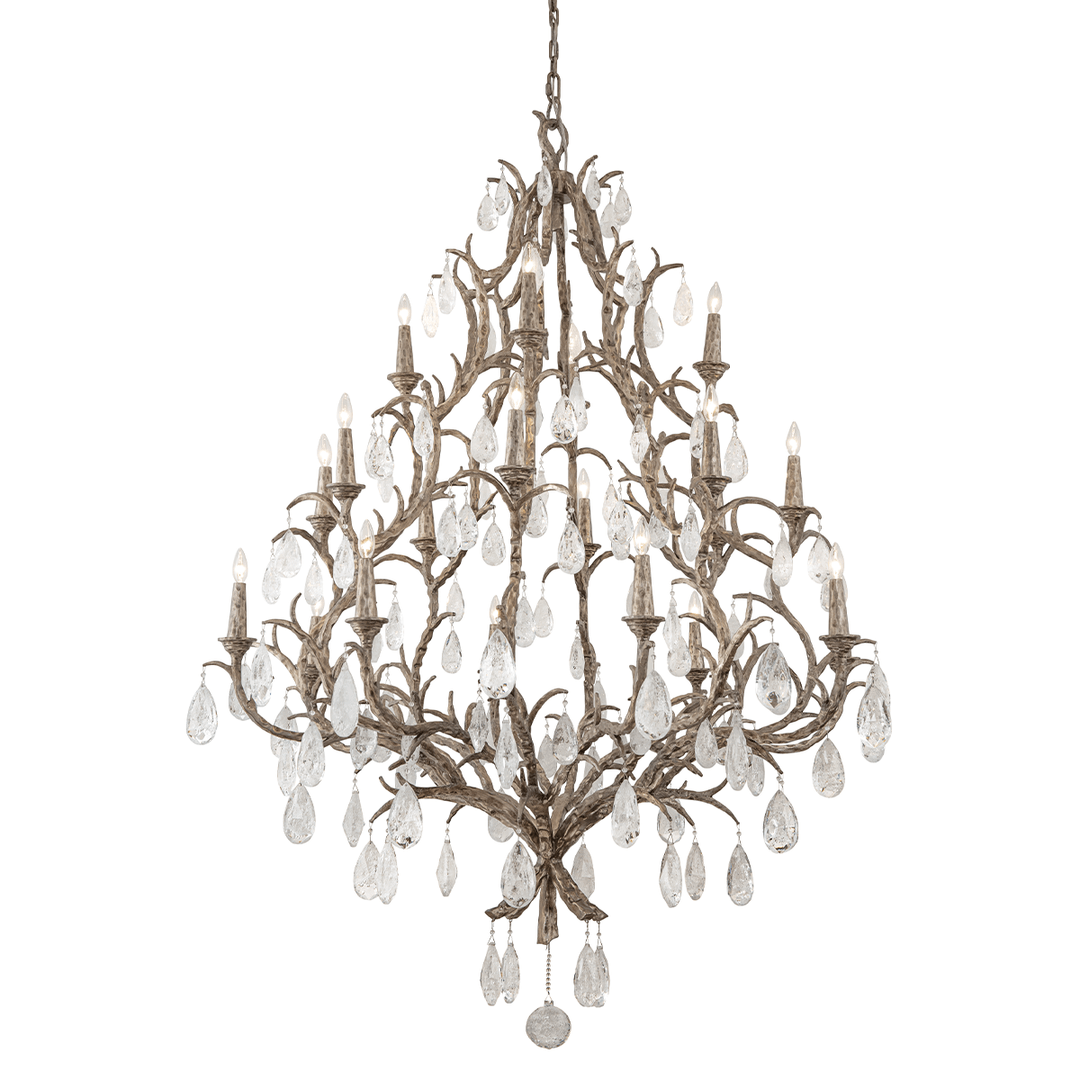 Vienna Bronze with Clear Glass Drop and Strand Chandelier - LV LIGHTING